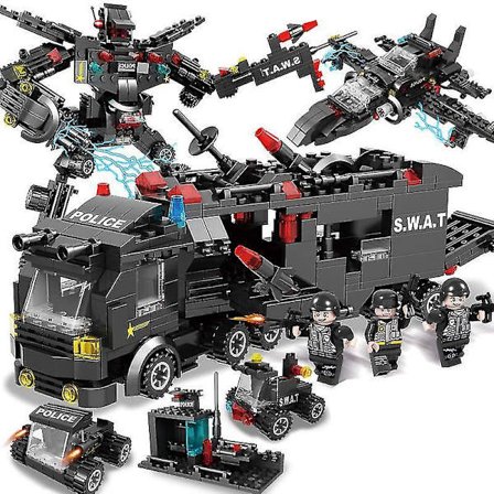 Building Toys Military Battleship Aircraft Carrier Set Warship Police Building Kit