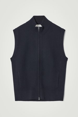 COS Men's Ribbed Wool Gilet in Blue