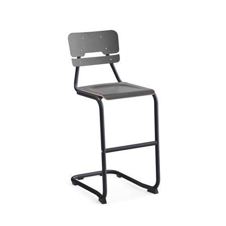 Classroom chair LEGERE I, H 650 mm, anthracite, anthracite