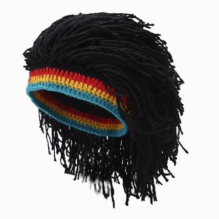 Strikket hat med hår til mænd, sjov strikket dreadlock-hat med dreadlocks