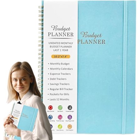 Budget Planner Notebook 16K - Ekonomisk Organiserare med Utgifts- & Fakturaspårare, Månatlig Kontobok för Ekonomihantering (146 Sidor)-