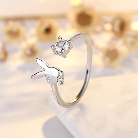 Ring Guld Dam Zirkon Ring Kreativ Öppning Justerbar