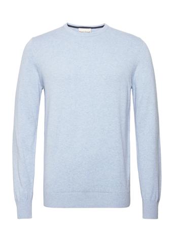 Bs Jupiter Regular Fit Knitwear Strikkegenser M. Rund Krage Blå Bruun & Stengade*Betinget Tilbud