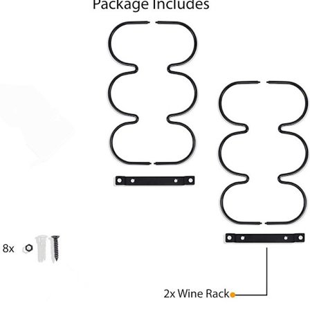 Vinställ väggmonterat och köksorganisation och förvaring, stål svart