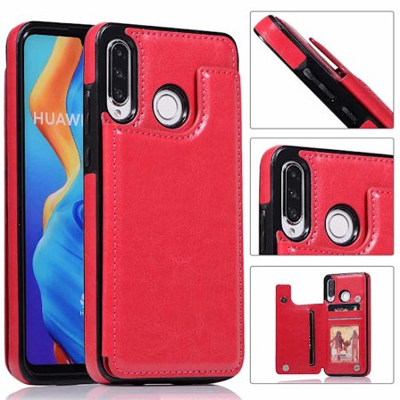 Huawei P30 Lite - Elegant Praktiskt Skal med Korthållare