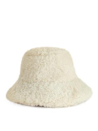ARKET - Damen - Teddy-Fischerhut - Weiß - Grösse ONESIZE