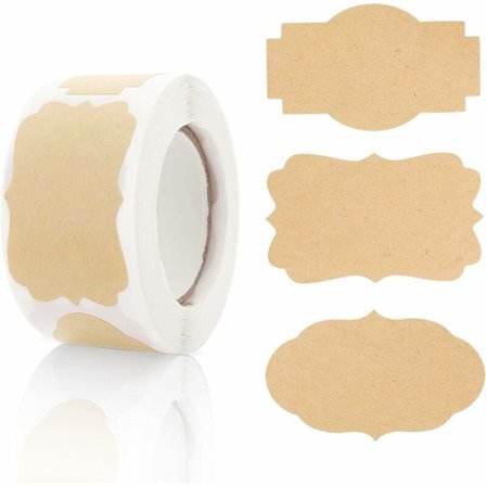 Kraftpapir-klistermærker, 250 stk. gavemærkat-klistermærker gavemærkat-etiketter