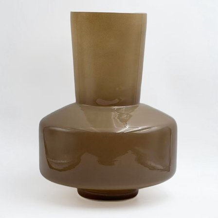 Glasvase 20x20x25 cm, lysebrun