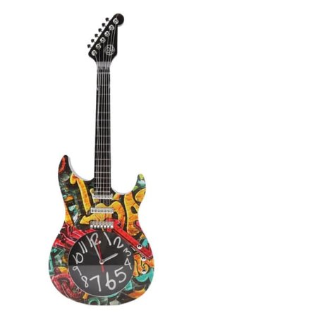 Gitarveggklokke for hjemmeinnredning - Nøyaktig gitardesign for soverom og sovesal