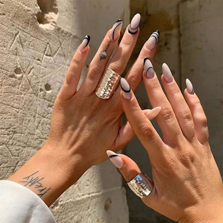 Extra Long Press On Nails, Coffin Fake Nails, Glossy Acrylic Nails, Artificial Glue On Nails For Women And Girls 24pcs