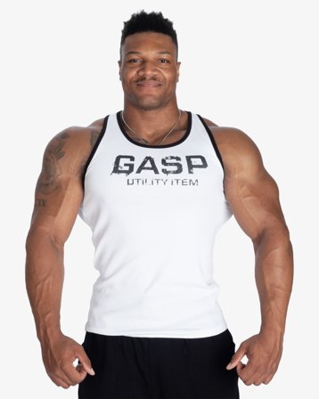 Gasp Ribbed T-Back, White - M