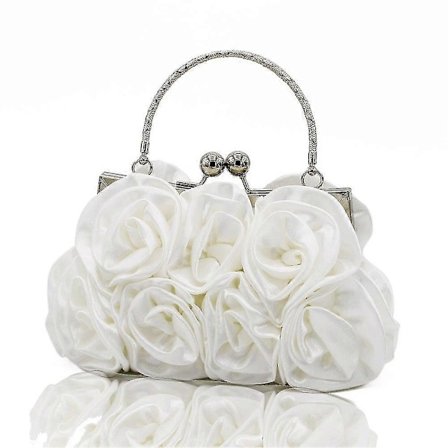 Naisten Kukka Satiini Iltalaukku Morsiuslaukku Kaasolaukku - valkoinen