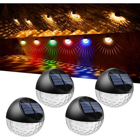 Solcelle Gjerdelamper, 10 Fargemoduser Dekorativ Hage Utendørs Vegglampe Gjerdebelysning Solcellelamper Dekorasjon Balkong