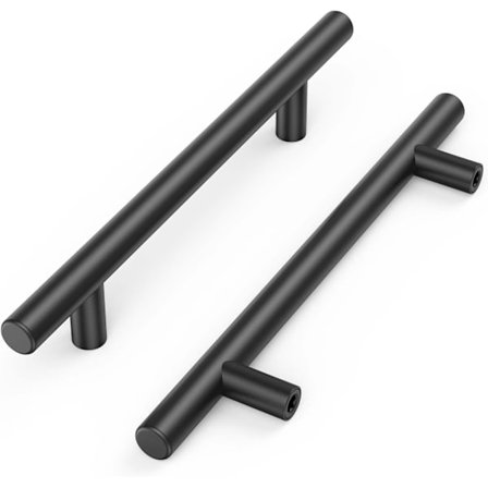2 sorte kjøkkenhåndtak, børstet hule skaptrekk, rustfritt stål