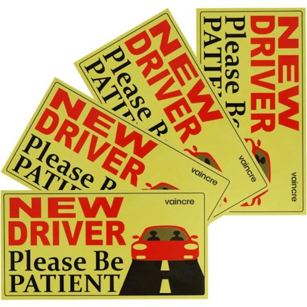 Opiskelijakuljettajan auton magneetti - 4 kappaleen sarja Uusi kuljettaja Magneetti Tarra autoon Uusi kuljettaja/Aloittelija