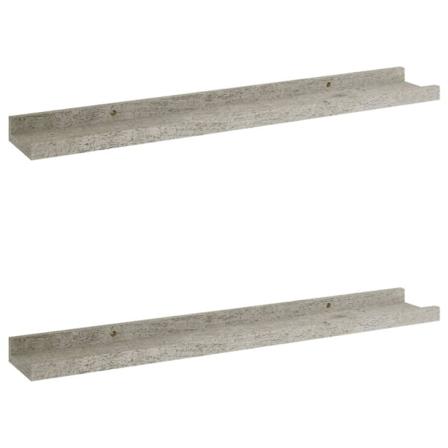 Vidaxl Vägghyllor 2 St Betonggrå 60x9x3 Cm Grå