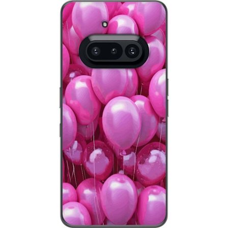Kompatibelt Mobilskal till Nothing Nothing Phone (3a) Rosa ballonger glansigt festligt motiv som för tankarna till födelsedag firande kärlek och gl