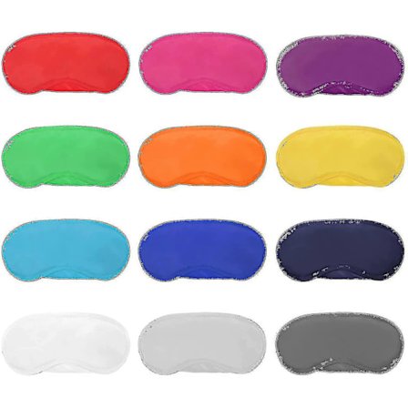 12 Stykker Flerfarget Øyemaske Lettvektig Bind for Øynene Sovemaske Med Nesepute Og Elastiske Stropper For Barn