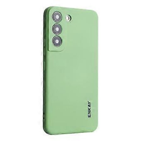 Kompatibel med Samsung Galaxy S25 Silikondeksel ENKAY HAT PRINCE Rett Kant Mobiltelefon Bakdeksel (Lysegrønn)