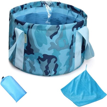 Taitettava vesiämpäri, matkakylpyamme, nailonista valmistettu taitettava matkakylpyamme, monitoiminen kangasämpäri ulkoilmaan, retkeilyyn, piknikille,