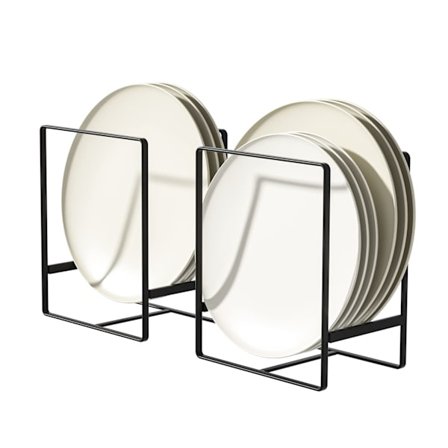 2-pakks tallerkenholdere, oppbevaringsstativer, oppreist skap, tallerkentørkestativ