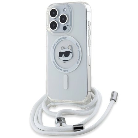 Karl Lagerfeld IML Choupette Head & Cord MagSafe-etui til iPhone 15 Pro - gennemsigtig