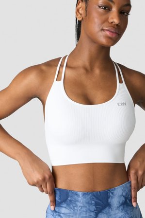 ICANIWILL - Ribbed Define Seamless Sports Bra White - Dames - sportkleding van ICIW