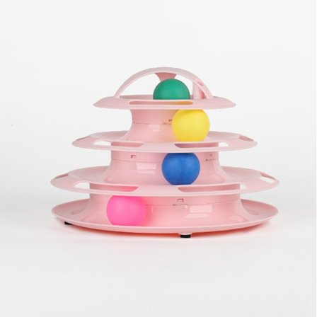 Lemmikkieläinten leikkilautanen, lemmikkieläintarvikkeet, lemmikkieläinten leikkiradan ajo, hauska kissanlelu (vaaleanpunainen)