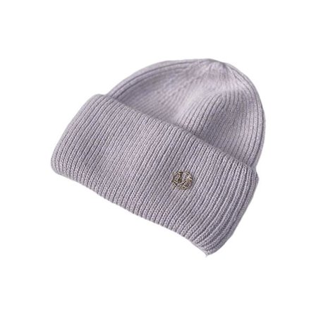 Ensfarget Beanie Lue Trendy Bokstav for M Strikket Lue Termisk Ullue Vindtett Øre for Beskyttelse for Kjølig Utendørs Lilla