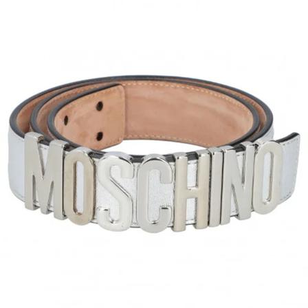Moschino Pre-Owned, Pre-owned Leather belts Grijs, Dames, Maat:ONE Size