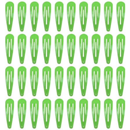40 stk. grønne metall hårspenner med trykknapp, 5 cm hårnåler for dametilbehør