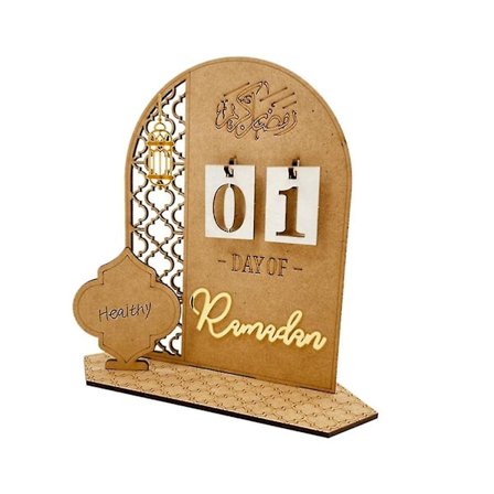 Ramadan Nedtællingskalender Eid Mubarak Ornament 2023 Ramadan Dekoration Islam Muslim Ramadan, A
