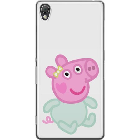 Yhteensopiva Puhelinkuori Sony Xperia Z3 Peppa Pig vauvahahmo pastelliväreissä, suloinen piirretty lasten kuvitus pehmeällä minimalistisella tyyli