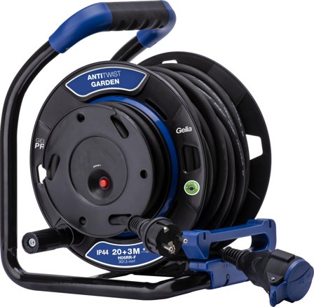 Gelia H05RR-F Kabeltrommel omvendt, 25+3 meter, IP44, Stikkontakter & kabler
