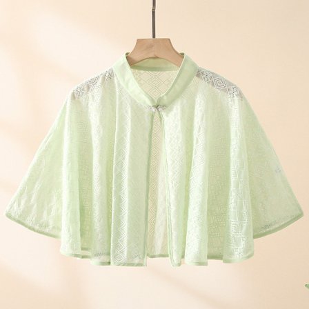 Rose Jacquard polyesterihuivit aurinkosuojahuivi VIHREÄ