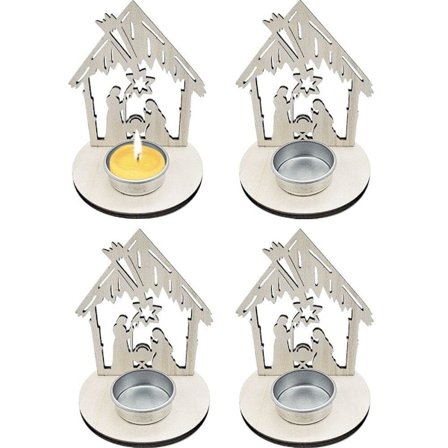 Jesus Fødselslysestake, Innovativ Lysestake i Tre, Julelysestake, Ornamenter, Jesus Fødselsdekorasjon