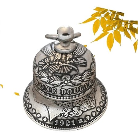 Morgan Silver Dollar Bell, 2023 Ny Sølvmynt Klokke, Vintage Håndverk Bjelleklang, Håndverksbjeller Vintage Bjeller Klassisk Antikk Bjelle Metall 