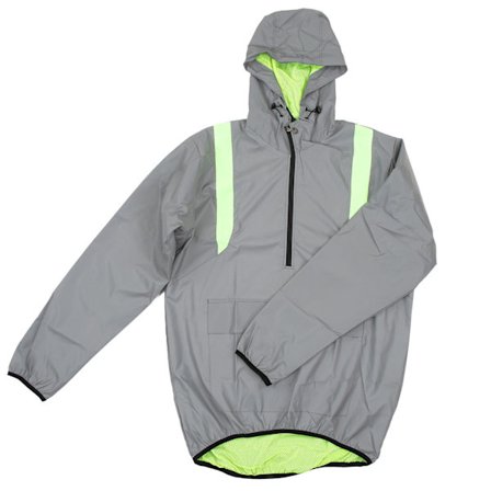 Cykeljakke med hat Fuld reflekterende jakke Langærmet Vandtæt Vindjakke til udendørs sport XL