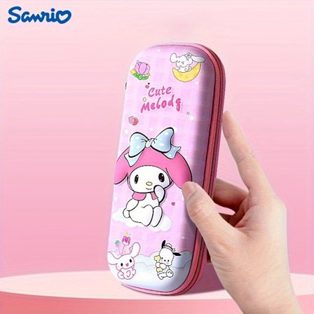 1 stk Søt Tegneserie Blyantveske, Cinnamoroll & My Melody Design Stor Kapasitet Pennveske, Slitesterk PU Lærveske For Skole & Kontorrekvisita