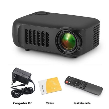 Pistokkeen tyyppi: US-pistoke; Musta Mini A2000 LED kannettava projektori kotiteatteriin 3D-peli laserprojektori Smart TV BOX 1080P 4K HD-portin 