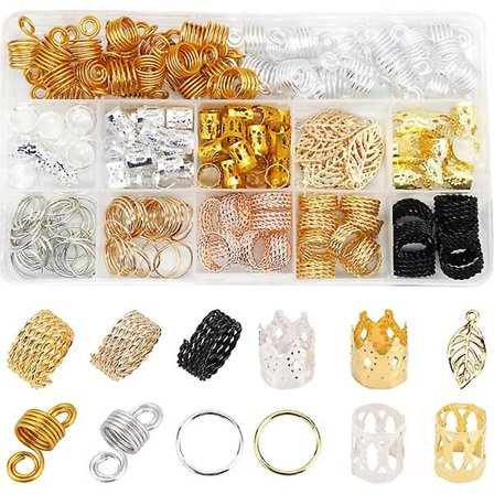 1 Æske Dreadlocks Perler Fletning Hår Manschetter Dreadlocks Spænder Hårtilbehør