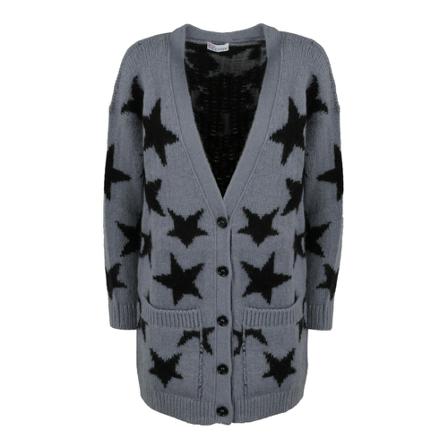 RED Valentino, Mohair Blend Knitted Cardigan Szary, Kobieta, Rozmiar: S