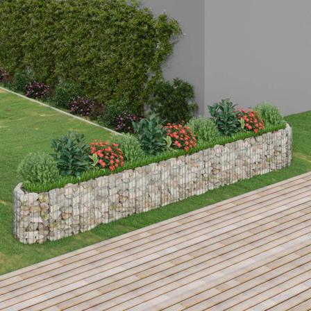 Vidaxl Planteringsgabion Galvaniserat Järn 400x50x50 Cm Silver