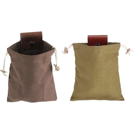 Pakke med 2 sankebag, sammenleggbar matpose i kanvas, sopppose for fotturer, camping, strandkammer