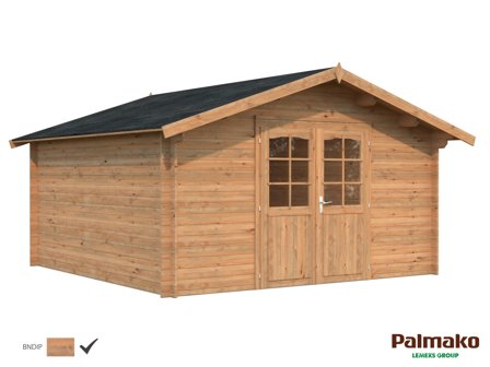 Palmako Lotta Stuga 14,4 m²/inv. 13,9 m², utan golv, brun, impr., Stugor & förråd