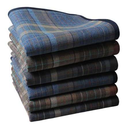 6 kpl miesten nenäliinoja – 100 % puuvillaa, nenäliinat 40 x 40 cm, uudelleenkäytettävät nenäliinat miehille