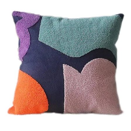 Moderne Tekstureret Pudebetræk, Broderet Dekorativt Pudebetræk Med Mid-Century Accent Til Hjemme Sofa Senge Dekoration, 1 Stykke (Orange Lilla)