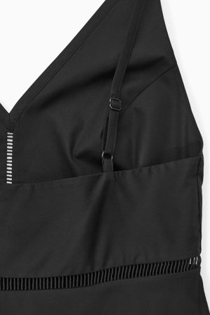 COS Women's V-Neck Midi Slip Dress in Black