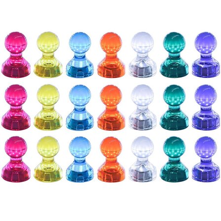 21 stycken whiteboard kylskåpsmagneter, starka magnetiska trycknålar för kylskåp, olika färger, whiteboard, anslagstavla (21)