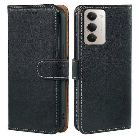 Kompatibelt deksel kompatibelt med Xiaomi Redmi 15 5G RFID-lommebok Litchi teksturert skinn telefondeksel magnetisk lukking - Perfekt